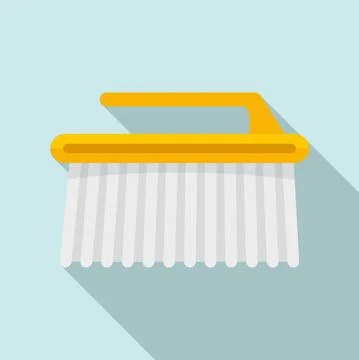 Cleaning surface brush icon, flat style Stock Illustration