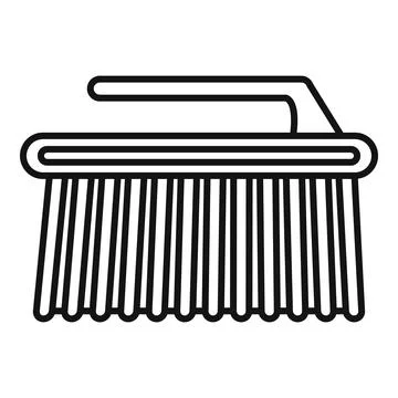 Cleaning surface brush icon, outline style Stock Illustration