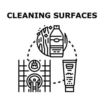 Cleaning surfaces concept icon vector illustration Stock Illustration