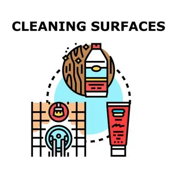 Cleaning surfaces concept icon vector illustration Stock Illustration