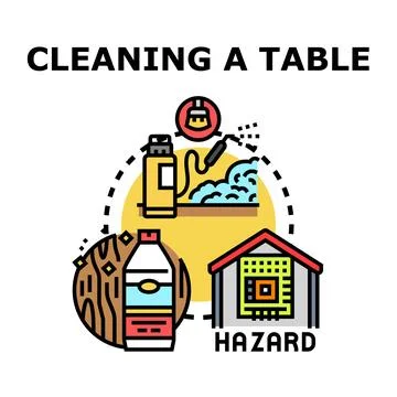 Cleaning a table hazard concept vector illustration Stock Illustration