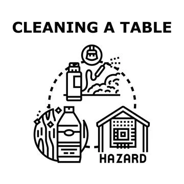 Cleaning a table hazard concept vector illustration Ilustración de archivo