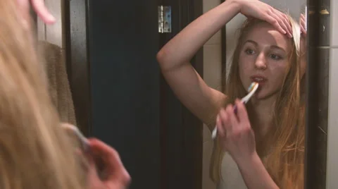 Cleaning teeth Stock Footage 61878701