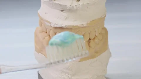 Cleaning teeth Stock Footage 280663837