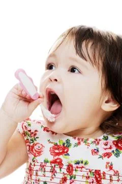 Cleaning teeth Stock Photos
