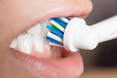 Cleaning teeth Foto stock