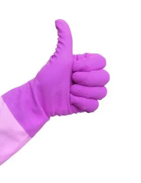 Cleaning thumbs up Stock Photos