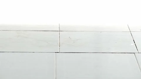 Cleaning the tile floor with a mop Stock Footage 229763542