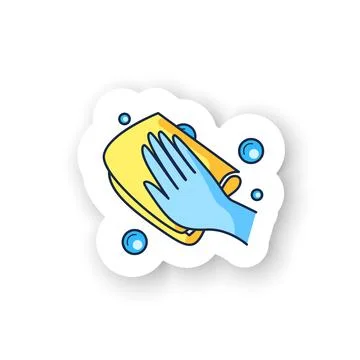 Cleaning tissue sticker Stock Illustration