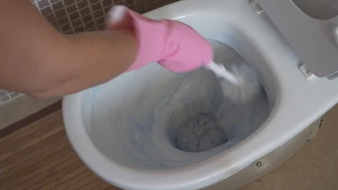 Cleaning toilet Stock Footage 88817938