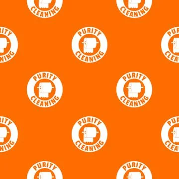 Cleaning toilet pattern vector orange 스톡 일러스트