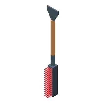 Cleaning tool combining scraper and brush for efficient surface treatment Stock Illustration