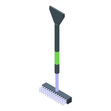 Cleaning tool combining scraper and brush for efficient surface care Stock Illustration