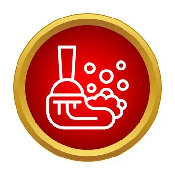 Cleaning tool scrubbing with foam and bubbles icon Stock Illustration
