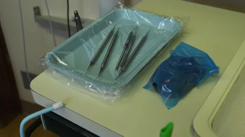 Cleaning Tools at the Dentist Video stock 43309169