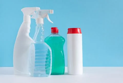 Cleaning tools for different surfaces in the premises. Concept of cleaning se Stock Photos