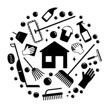 Cleaning tools icon set, vector illustration Stock-Illustration