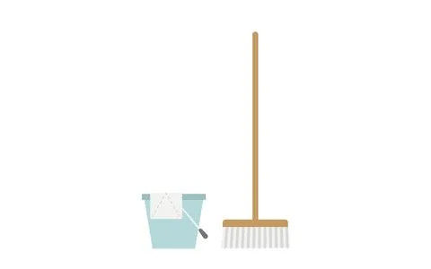 Cleaning tools mop, bucket and rag Stock-Illustration