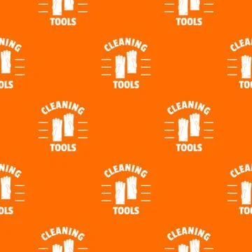 Cleaning tools pattern vector orange Stockillustratie
