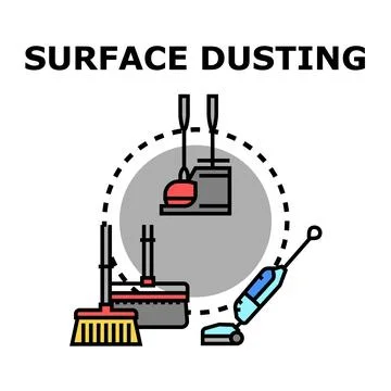 Cleaning tools for surface dusting and hygiene maintenance Illustrazione stock