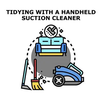 Cleaning tools for tidying and maintaining home cleanliness Stock Illustration