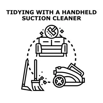 Cleaning tools for tidying and maintaining home cleanliness Stock Illustration
