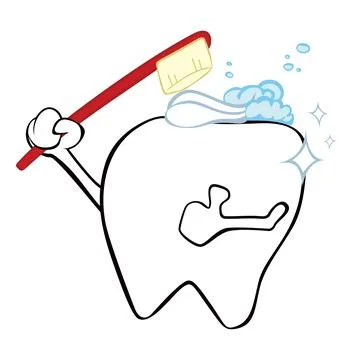 Cleaning tooth illustration Stock Illustration