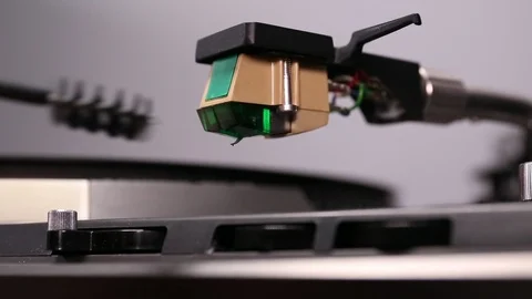 Cleaning  turntable stylus. Stock Footage 121230335