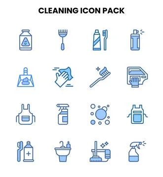 Cleaning Two Colour Icons Pack Ilustración de archivo