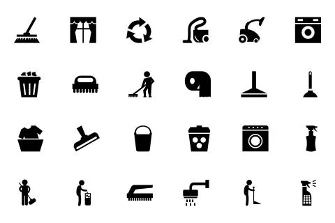 Cleaning Vector Icons Stock Illustration