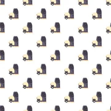 Cleaning vehicle seamless pattern for urban sanitation service Stock Illustration