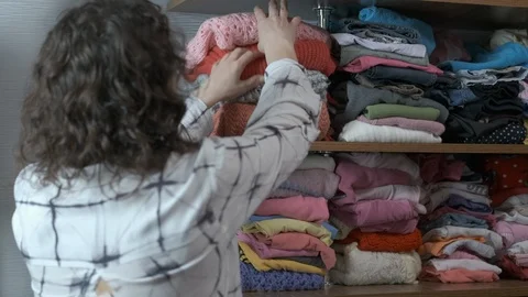 Cleaning in the wardrobe. Stock Footage 110567308