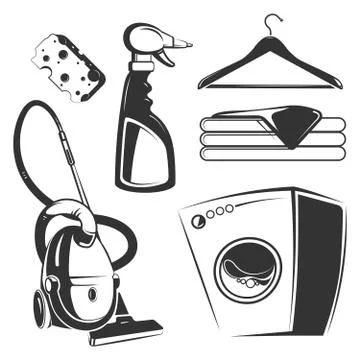 Cleaning, washing, housework objects Stockillustratie