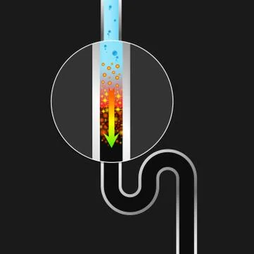 Cleaning the water pipe Illustrazione stock