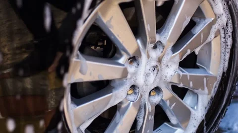 Cleaning Wheels Stock Footage 67447734