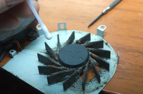 Cleaning of windmill Stock Photos