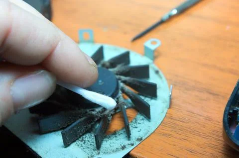 Cleaning of windmill Stock Photos