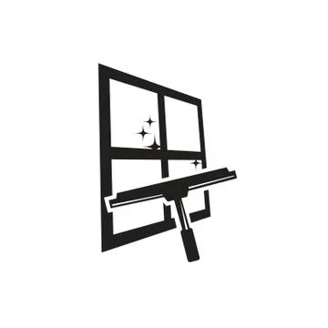Cleaning the window icon Stock Illustration