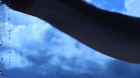 Cleaning window of raindrops 動画素材 49348483