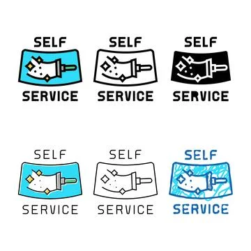 Cleaning windows designs self car wash service color icon vector 스톡 일러스트