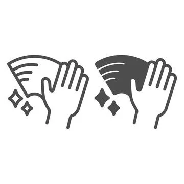 Cleaning windows line and solid icon, car washing concept, Clean car window with Stock Illustration