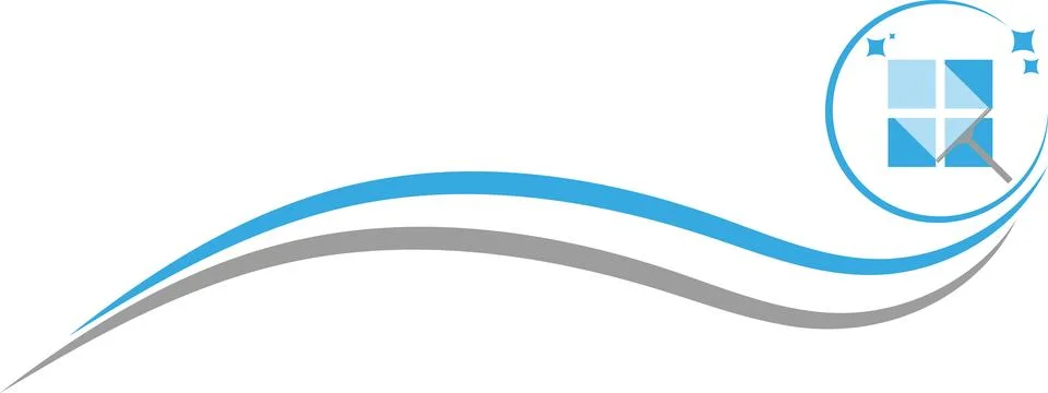 Cleaning windows, logo, window squeegee, cleaning, cleaning company, background Stock Illustration