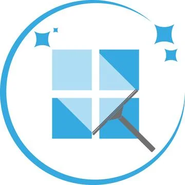 Cleaning windows, logo, window squeegee, cleaning, cleaning company, background Stock Illustration