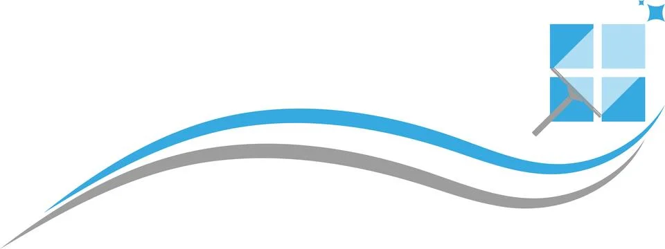 Cleaning windows, logo, window squeegee, cleaning, cleaning company, background Stock Illustration