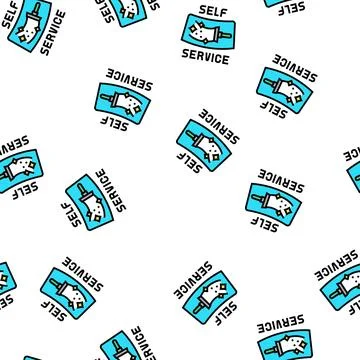 Cleaning windows self car wash service vector seamless pattern Ilustración de archivo