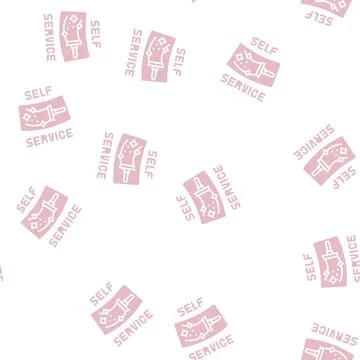 Cleaning windows self car wash service glyph seamless pattern Ilustración de archivo