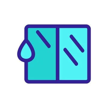 Cleaning the windows of the vector icon. Isolated contour symbol illustration Stock Illustration
