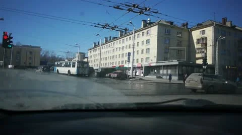 Cleaning the windshield Stock Footage 10900366