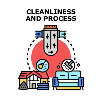 Cleanliness and process concept vector illustration Ilustración de archivo