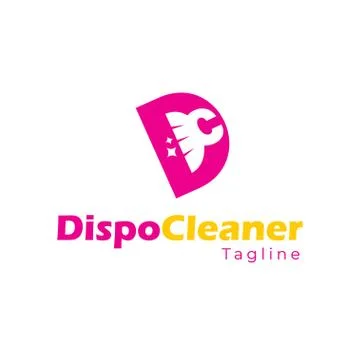 The cleanliness logo with the initials letter D is cool and colorful Stock Illustration